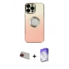 MARSİLYAN™- iPhone 13 Pro Max Kılıf Kutup Yansıma Özel Seri - Siyah Bilvis 5in1 3D Magic Cam Ekran Koruyucu + Kırmızı Rainbow Kamera Lens Koruma Cam