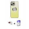 MARSİLYAN™- iPhone 13 Pro Max Kılıf Kutup Yansıma Özel Seri - Siyah Bilvis 5in1 3D Magic Cam Ekran Koruyucu + Pers Alüminyum Kamera Lens - KI