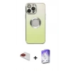 MARSİLYAN™- iPhone 13 Pro Max Kılıf Kutup Yansıma Özel Seri - Siyah Bilvis 5in1 3D Magic Cam Ekran Koruyucu + Pers Alüminyum Kamera Lens - KI