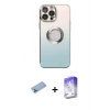 MARSİLYAN™- iPhone 13 Pro Max Kılıf Kutup Yansıma Özel Seri - Siyah Bilvis 5in1 3D Magic Cam Ekran Koruyucu + Shine Kamera Lens Koruma Cam - MI