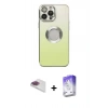 MARSİLYAN™- iPhone 13 Pro Max Kılıf Kutup Yansıma Özel Seri - Siyah Bilvis 5in1 3D Magic Cam Ekran Koruyucu + Pers Alüminyum Kamera Lens - GI