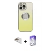 MARSİLYAN™- iPhone 13 Pro Max Kılıf Kutup Yansıma Özel Seri - Siyah Bilvis 5in1 3D Magic Cam Ekran Koruyucu + Gold Pers Alüminyum Kamera Lens