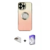 MARSİLYAN™- iPhone 13 Pro Max Kılıf Kutup Yansıma Özel Seri - Siyah Bilvis 5in1 3D Magic Cam Ekran Koruyucu + Gold Pers Alüminyum Kamera Lens