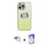 MARSİLYAN™- iPhone 13 Pro Max Kılıf Kutup Yansıma Özel Seri - Siyah Bilvis 5in1 3D Magic Cam Ekran Koruyucu + Gold Pers Alüminyum Kamera Lens