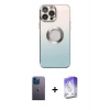 MARSİLYAN™- iPhone 13 Pro Max Kılıf Kutup Yansıma Özel Seri - Siyah Bilvis 5in1 3D Magic Cam Ekran Koruyucu + Neon Fosforlu Kamera Lens - MI