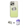MARSİLYAN™- iPhone 13 Pro Max Kılıf Kutup Yansıma Özel Seri - Siyah Bilvis 5in1 3D Magic Cam Ekran Koruyucu + Rainbow Kamera Lens Koruma Cam - REGD