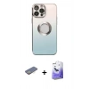 MARSİLYAN™- iPhone 13 Pro Max Kılıf Kutup Yansıma Özel Seri - Siyah Bilvis 5in1 5D Magic Hayalet Cam Ekran Koruyucu + Renkli Kamera Lens Koruma Cam - SI