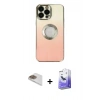 MARSİLYAN™- iPhone 13 Pro Max Kılıf Kutup Yansıma Özel Seri - Siyah Bilvis 5in1 5D Magic Hayalet Cam Ekran Koruyucu + Pers Alüminyum Kamera Lens - GD