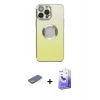 MARSİLYAN™- iPhone 13 Pro Max Kılıf Kutup Yansıma Özel Seri - Siyah Bilvis 5in1 5D Magic Hayalet Cam Ekran Koruyucu + Renkli Kamera Lens Koruma Cam - YL
