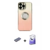 MARSİLYAN™- iPhone 13 Pro Max Kılıf Kutup Yansıma Özel Seri - Siyah Bilvis 5in1 5D Magic Hayalet Cam Ekran Koruyucu + Renkli Kamera Lens Koruma Cam - MI