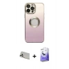 MARSİLYAN™- iPhone 13 Pro Max Kılıf Kutup Yansıma Özel Seri - Siyah Bilvis 5in1 5D Magic Hayalet Cam Ekran Koruyucu + Rainbow Kamera Lens Koruma Cam - BZ