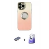 MARSİLYAN™- iPhone 13 Pro Max Kılıf Kutup Yansıma Özel Seri - Siyah Bilvis 5in1 5D Magic Hayalet Cam Ekran Koruyucu + Renkli Kamera Lens Koruma Cam - SI