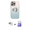 MARSİLYAN™- iPhone 13 Pro Max Kılıf Kutup Yansıma Özel Seri - Siyah Bilvis 5in1 5D Magic Hayalet Cam Ekran Koruyucu + Pers Alüminyum Kamera Lens - GD