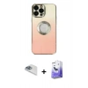 MARSİLYAN™- iPhone 13 Pro Max Kılıf Kutup Yansıma Özel Seri - Siyah Bilvis 5in1 5D Magic Hayalet Cam Ekran Koruyucu + Pers Alüminyum Kamera Lens - SABE