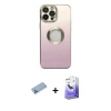 MARSİLYAN™- iPhone 13 Pro Max Kılıf Kutup Yansıma Özel Seri - Siyah Bilvis 5in1 5D Magic Hayalet Cam Ekran Koruyucu + Shine Kamera Lens Koruma Cam - MI