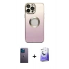 MARSİLYAN™- iPhone 13 Pro Max Kılıf Kutup Yansıma Özel Seri - Siyah Bilvis 5in1 5D Magic Hayalet Cam Ekran Koruyucu + Neon Fosforlu Kamera Lens - MI