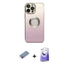 MARSİLYAN™- iPhone 13 Pro Max Kılıf Kutup Yansıma Özel Seri - Siyah Bilvis 5in1 5D Magic Hayalet Cam Ekran Koruyucu + Shine Kamera Lens Koruma Cam - PE