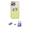 MARSİLYAN™- iPhone 13 Pro Max Kılıf Kutup Yansıma Özel Seri - Siyah Bilvis 5in1 5D Magic Hayalet Cam Ekran Koruyucu + Renkli Kamera Lens Koruma Cam - MI