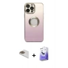 MARSİLYAN™- iPhone 13 Pro Max Kılıf Kutup Yansıma Özel Seri - Siyah Bilvis 5in1 5D Magic Hayalet Cam Ekran Koruyucu + Pers Alüminyum Kamera Lens - GD
