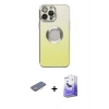 MARSİLYAN™- iPhone 13 Pro Max Kılıf Kutup Yansıma Özel Seri - Siyah Bilvis 5in1 5D Magic Hayalet Cam Ekran Koruyucu + Renkli Kamera Lens Koruma Cam - SI