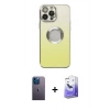 MARSİLYAN™- iPhone 13 Pro Max Kılıf Kutup Yansıma Özel Seri - Siyah Bilvis 5in1 5D Magic Hayalet Cam Ekran Koruyucu + Neon Fosforlu Kamera Lens - MI
