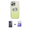 MARSİLYAN™- iPhone 13 Pro Max Kılıf Kutup Yansıma Özel Seri - Siyah Bilvis 5in1 5D Magic Hayalet Cam Ekran Koruyucu + Neon Fosforlu Kamera Lens - MI