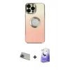 MARSİLYAN™- iPhone 13 Pro Max Kılıf Kutup Yansıma Özel Seri - Siyah Bilvis 5in1 5D Magic Hayalet Cam Ekran Koruyucu + Rainbow Kamera Lens Koruma Cam - MI