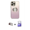MARSİLYAN™- iPhone 13 Pro Max Kılıf Kutup Yansıma Özel Seri - Siyah Bilvis 5in1 5D Magic Hayalet Cam Ekran Koruyucu + Rainbow Kamera Lens Koruma Cam - KI