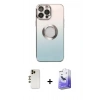 MARSİLYAN™- iPhone 13 Pro Max Kılıf Kutup Yansıma Özel Seri - Siyah Bilvis 5in1 5D Magic Hayalet Cam Ekran Koruyucu + Shine Kamera Lens - GD