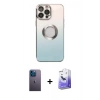 MARSİLYAN™- iPhone 13 Pro Max Kılıf Kutup Yansıma Özel Seri - Siyah Bilvis 5in1 5D Magic Hayalet Cam Ekran Koruyucu + Neon Fosforlu Kamera Lens - MI