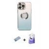 MARSİLYAN™- iPhone 13 Pro Max Kılıf Kutup Yansıma Özel Seri - Siyah Bilvis 5in1 5D Magic Hayalet Cam Ekran Koruyucu + Shine Kamera Lens Koruma Cam - MI