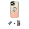 MARSİLYAN™- iPhone 13 Pro Max Kılıf Kutup Yansıma Özel Seri - Siyah Bilvis Hayalet Cam Ekran Koruyucu + Açık Yeşil Metal Kamera Lens Koruma Cam
