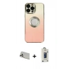 MARSİLYAN™- iPhone 13 Pro Max Kılıf Kutup Yansıma Özel Seri - Siyah Bilvis Hayalet Cam Ekran Koruyucu + Beyaz Rainbow Kamera Lens Koruma Cam