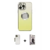 MARSİLYAN™- iPhone 13 Pro Max Kılıf Kutup Yansıma Özel Seri - Siyah Bilvis Hayalet Cam Ekran Koruyucu + Shine Kamera Lens - GD