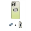 MARSİLYAN™- iPhone 13 Pro Max Kılıf Kutup Yansıma Özel Seri - Siyah Bilvis Hayalet Cam Ekran Koruyucu + Shine Kamera Lens Koruma Cam - GI