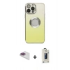 MARSİLYAN™- iPhone 13 Pro Max Kılıf Kutup Yansıma Özel Seri - Siyah Bilvis Hayalet Cam Ekran Koruyucu + Gökkuşağı Pers Alüminyum Kamera Lens