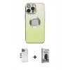 MARSİLYAN™- iPhone 13 Pro Max Kılıf Kutup Yansıma Özel Seri - Siyah Bilvis Hayalet Cam Ekran Koruyucu + Shine Kamera Lens - GD