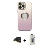 MARSİLYAN™- iPhone 13 Pro Max Kılıf Kutup Yansıma Özel Seri - Siyah Bilvis Hayalet Cam Ekran Koruyucu + Raze Metal Kamera Lens - GD