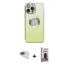 MARSİLYAN™- iPhone 13 Pro Max Kılıf Kutup Yansıma Özel Seri - Siyah Bilvis Hayalet Cam Ekran Koruyucu + Pers Alüminyum Kamera Lens - GI