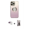 MARSİLYAN™- iPhone 13 Pro Max Kılıf Kutup Yansıma Özel Seri - Siyah Bilvis Hayalet Cam Ekran Koruyucu + Pers Alüminyum Kamera Lens - GI