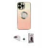 MARSİLYAN™- iPhone 13 Pro Max Kılıf Kutup Yansıma Özel Seri - Siyah Bilvis Hayalet Cam Ekran Koruyucu + Pers Alüminyum Kamera Lens - GI