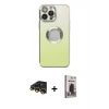MARSİLYAN™- iPhone 13 Pro Max Kılıf Kutup Yansıma Özel Seri - Siyah Bilvis Hayalet Cam Ekran Koruyucu + Raze Metal Kamera Lens - GD