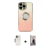 MARSİLYAN™- iPhone 13 Pro Max Kılıf Kutup Yansıma Özel Seri - Siyah Bilvis Hayalet Cam Ekran Koruyucu + Shine Kamera Lens - GD