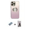 MARSİLYAN™- iPhone 13 Pro Max Kılıf Kutup Yansıma Özel Seri - Siyah Bilvis Hayalet Cam Ekran Koruyucu + Shine Kamera Lens Koruma Cam - GI