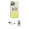 MARSİLYAN™- iPhone 13 Pro Max Kılıf Kutup Yansıma Özel Seri - Siyah Bilvis Hayalet Cam Ekran Koruyucu + Pers Alüminyum Kamera Lens - KI