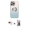 MARSİLYAN™- iPhone 13 Pro Max Kılıf Kutup Yansıma Özel Seri - Siyah Bilvis Hayalet Cam Ekran Koruyucu + Pers Alüminyum Kamera Lens - KI