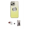MARSİLYAN™- iPhone 13 Pro Max Kılıf Kutup Yansıma Özel Seri - Siyah Bilvis Hayalet Cam Ekran Koruyucu + Pers Alüminyum Kamera Lens - KI