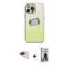 MARSİLYAN™- iPhone 13 Pro Max Kılıf Kutup Yansıma Özel Seri - Siyah Bilvis Hayalet Cam Ekran Koruyucu + Pers Alüminyum Kamera Lens - KI