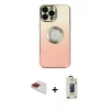 MARSİLYAN™- iPhone 13 Pro Max Kılıf Kutup Yansıma Özel Seri - Siyah Bilvis Hayalet Cam Ekran Koruyucu + Pers Alüminyum Kamera Lens - KI