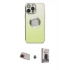 MARSİLYAN™- iPhone 13 Pro Max Kılıf Kutup Yansıma Özel Seri - Siyah Bilvis Hayalet Cam Ekran Koruyucu + Rainbow Kamera Lens Koruma Cam - KI